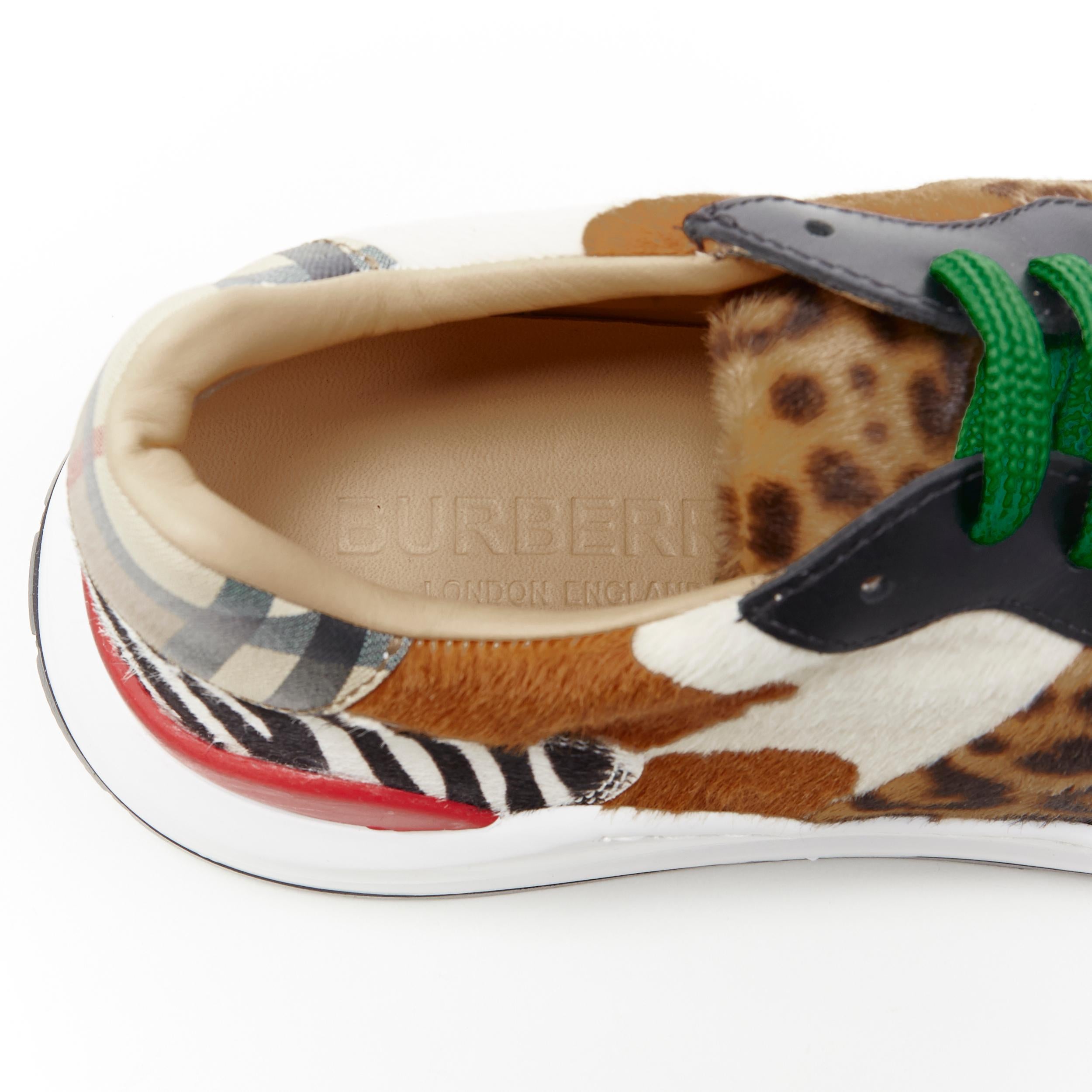 new BURBERRY TISCI Ramsey Mixed Wild Animal print low top chunky sneakers EU41 3