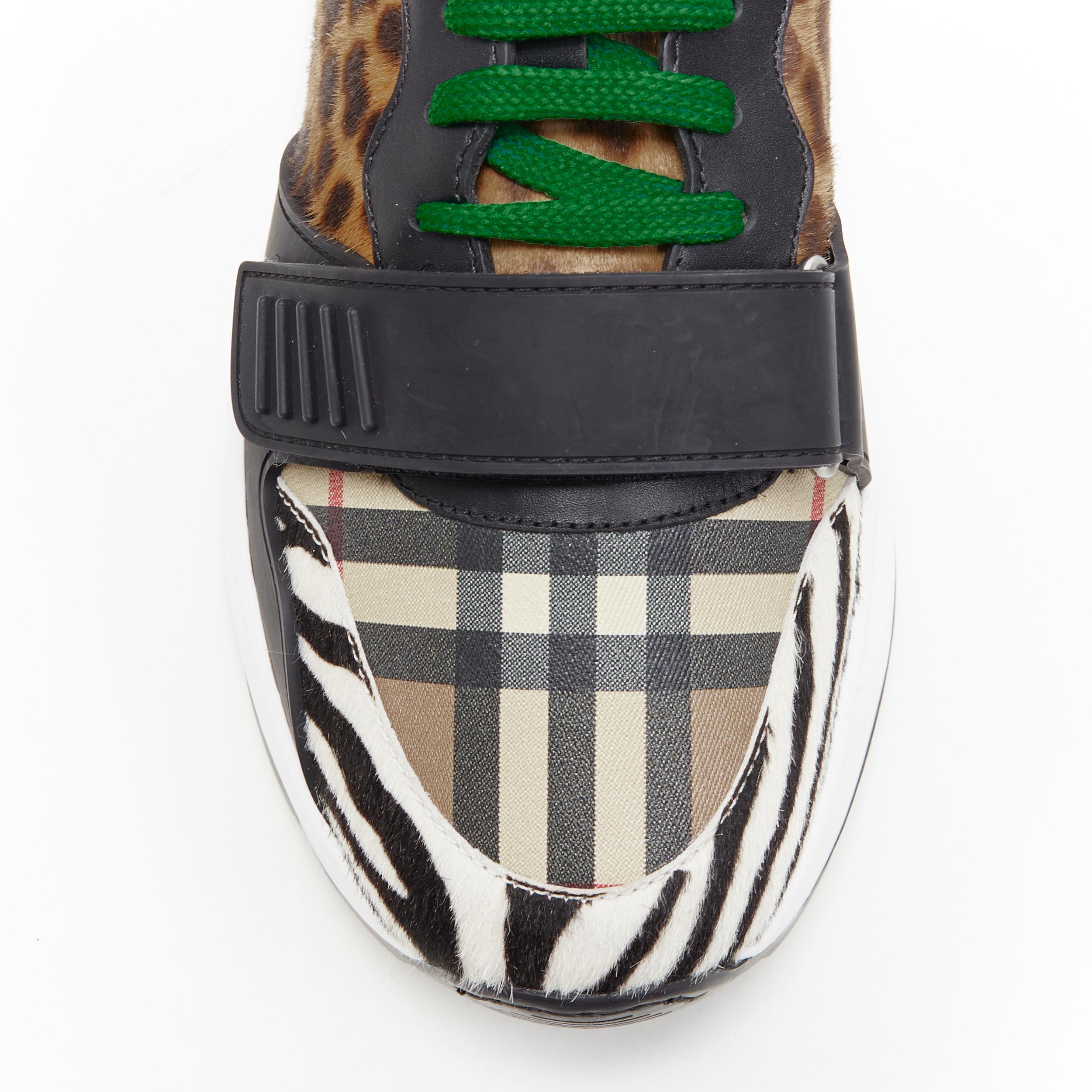 new BURBERRY TISCI Ramsey Mixed Wild Animal print low top chunky sneakers EU41 In New Condition In Hong Kong, NT