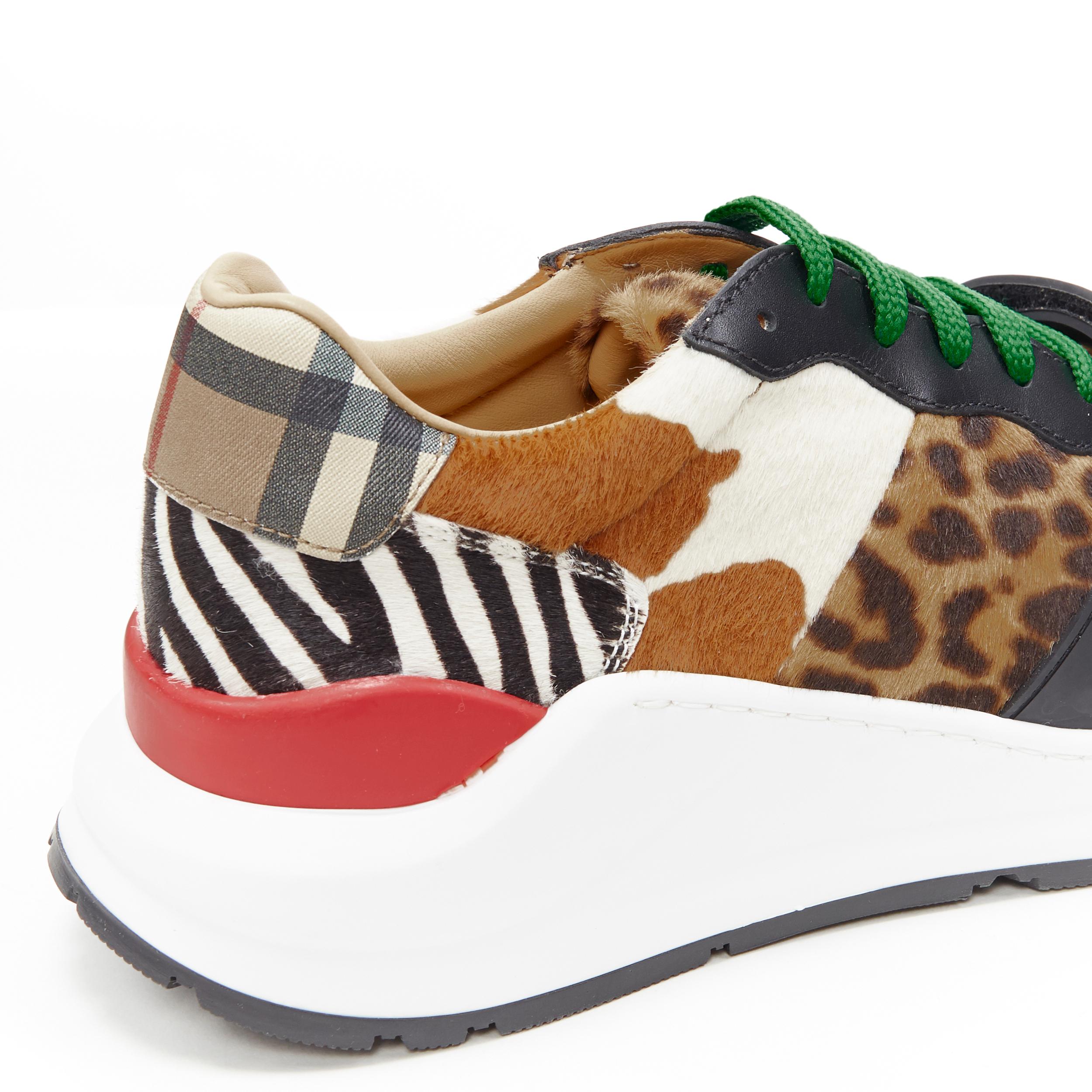 new BURBERRY TISCI Ramsey Mixed Wild Animal print low top chunky sneakers EU41 1