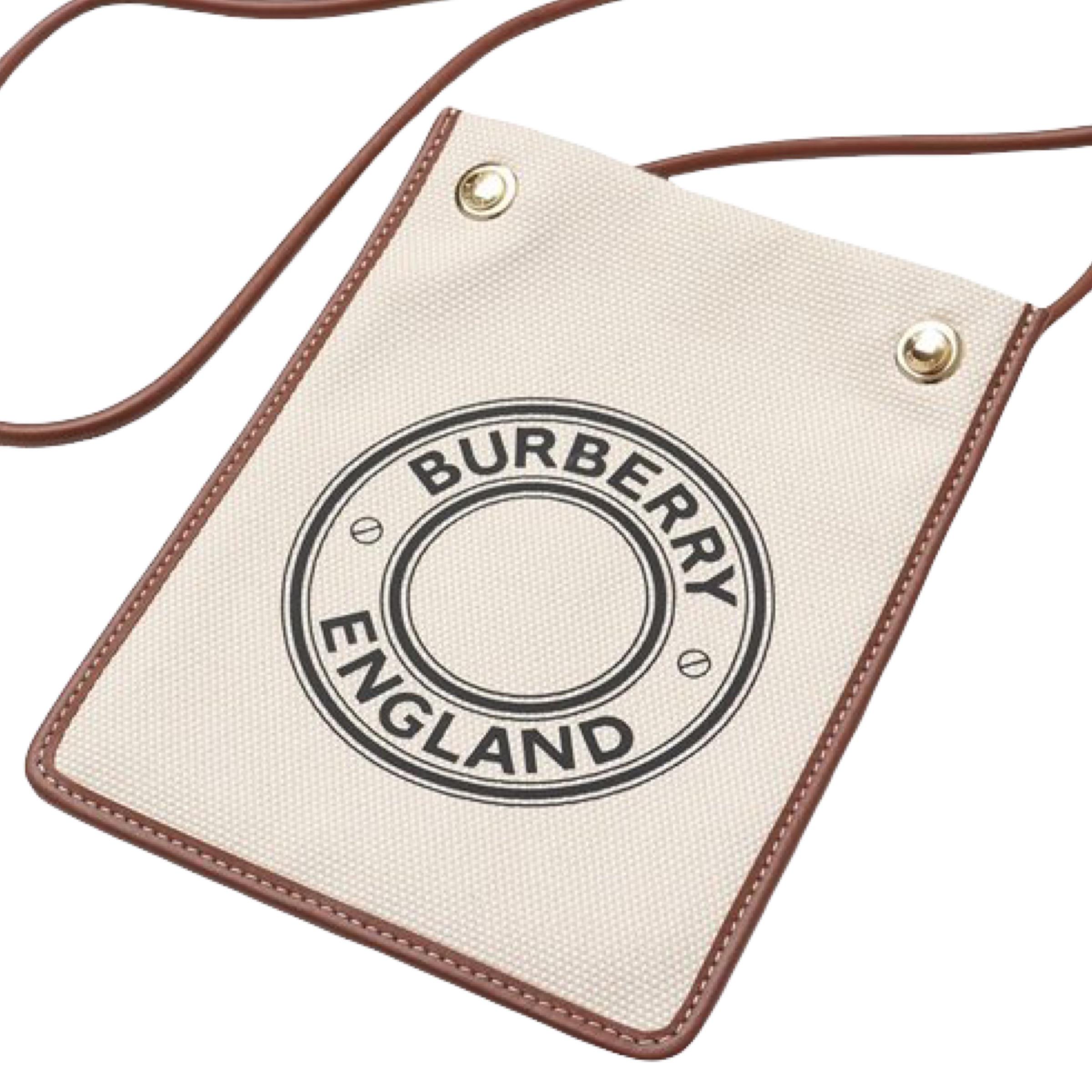 NEU Burberry flache Crossbody-Tasche aus Segeltuch mit weißem bedrucktem Logo im Angebot 7