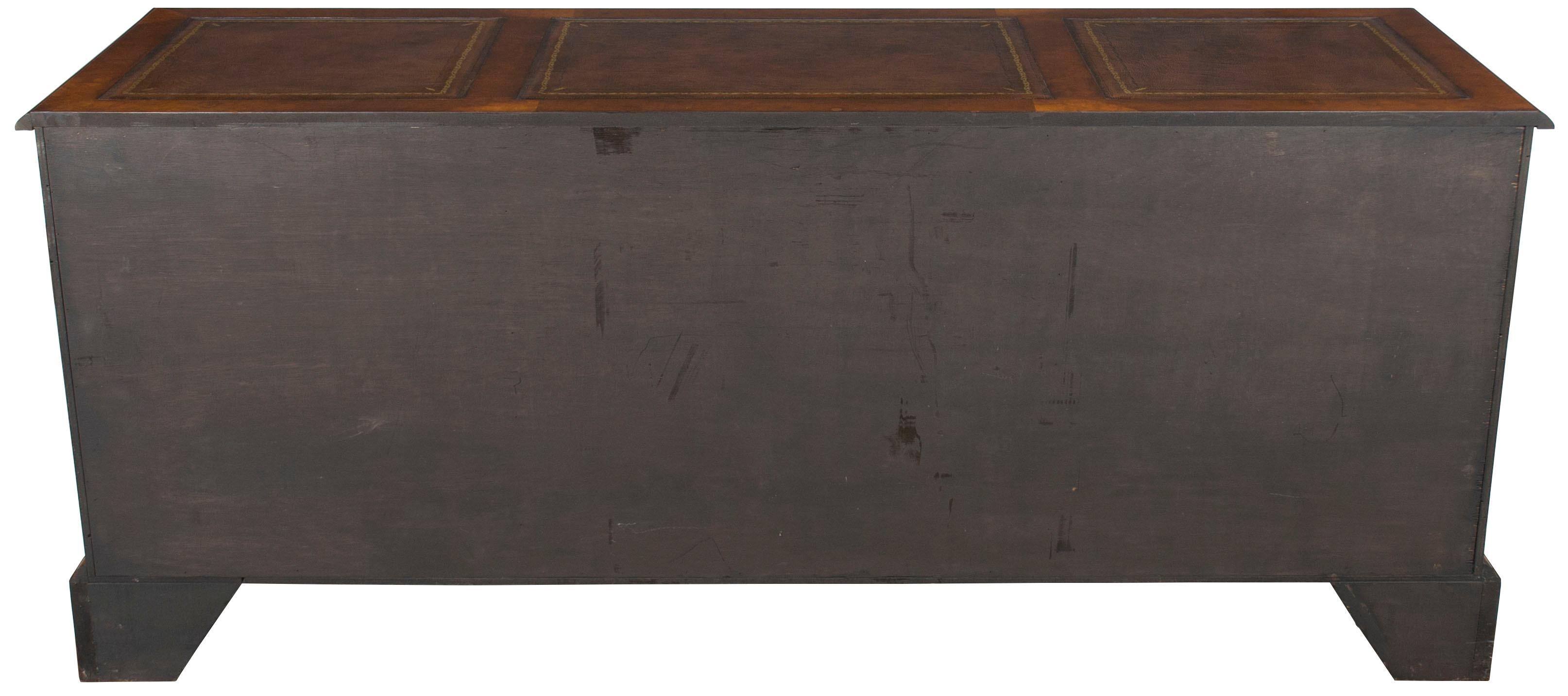 New Burl Walnut Long Credenza File Cabinet 4