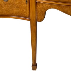 New Burl Walnut Long Tall Serpentine Front Sideboard Buffet Server