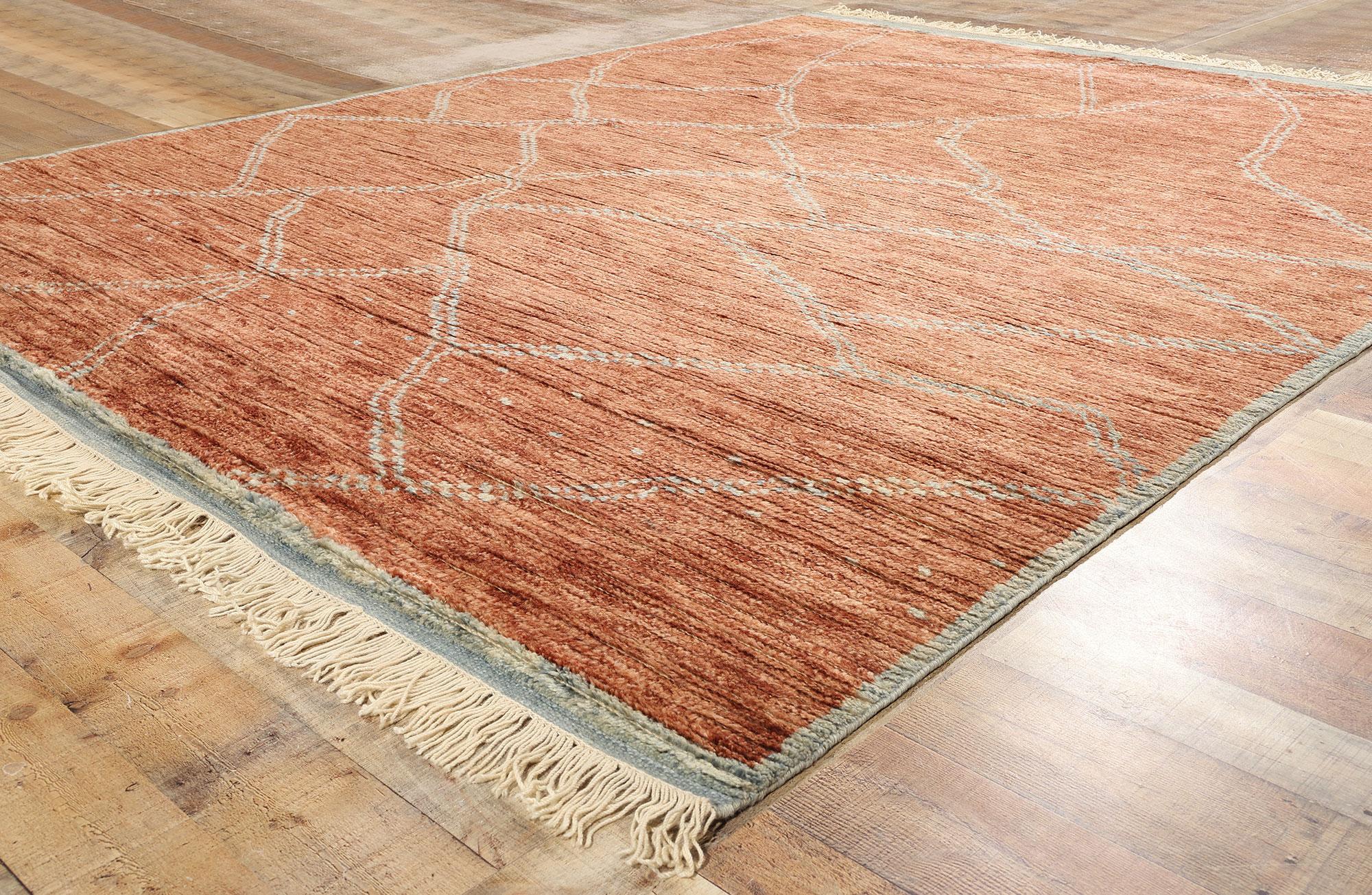 Nueva Alfombra Marroquí Moderna Cascada Siena Quemada, 08'05 x 10'06 Siglo XXI y contemporáneo en venta