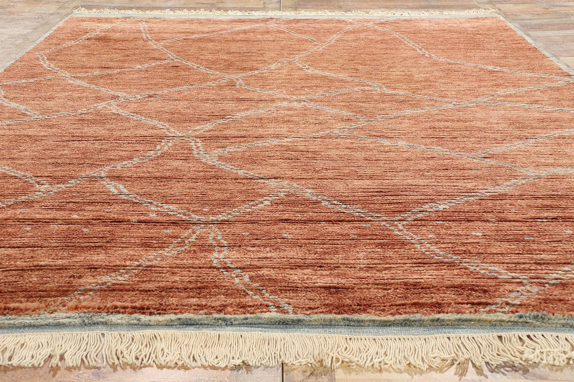 Nueva Alfombra Marroquí Moderna Cascada Siena Quemada, 08'05 x 10'06 Lana en venta