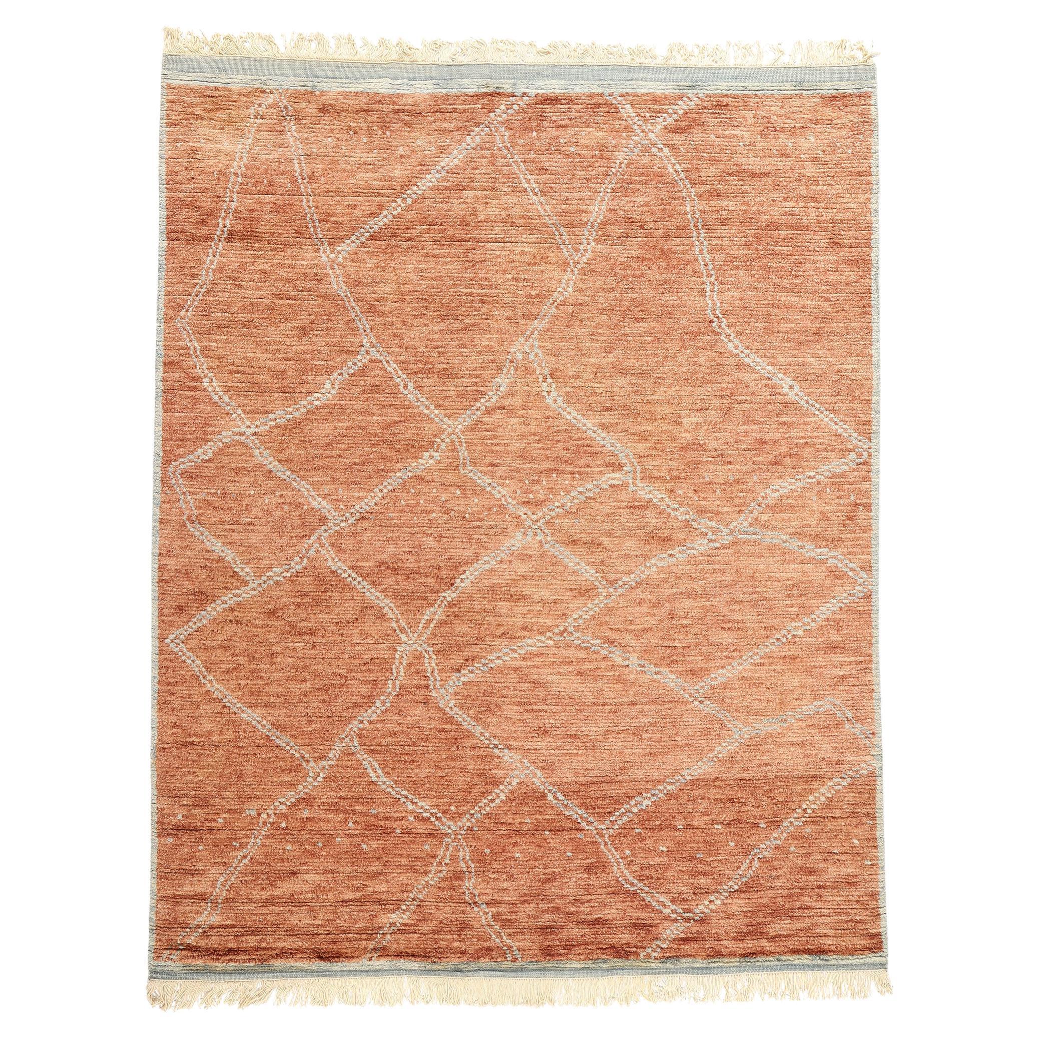 Nueva Alfombra Marroquí Moderna Cascada Siena Quemada, 08'05 x 10'06 en venta
