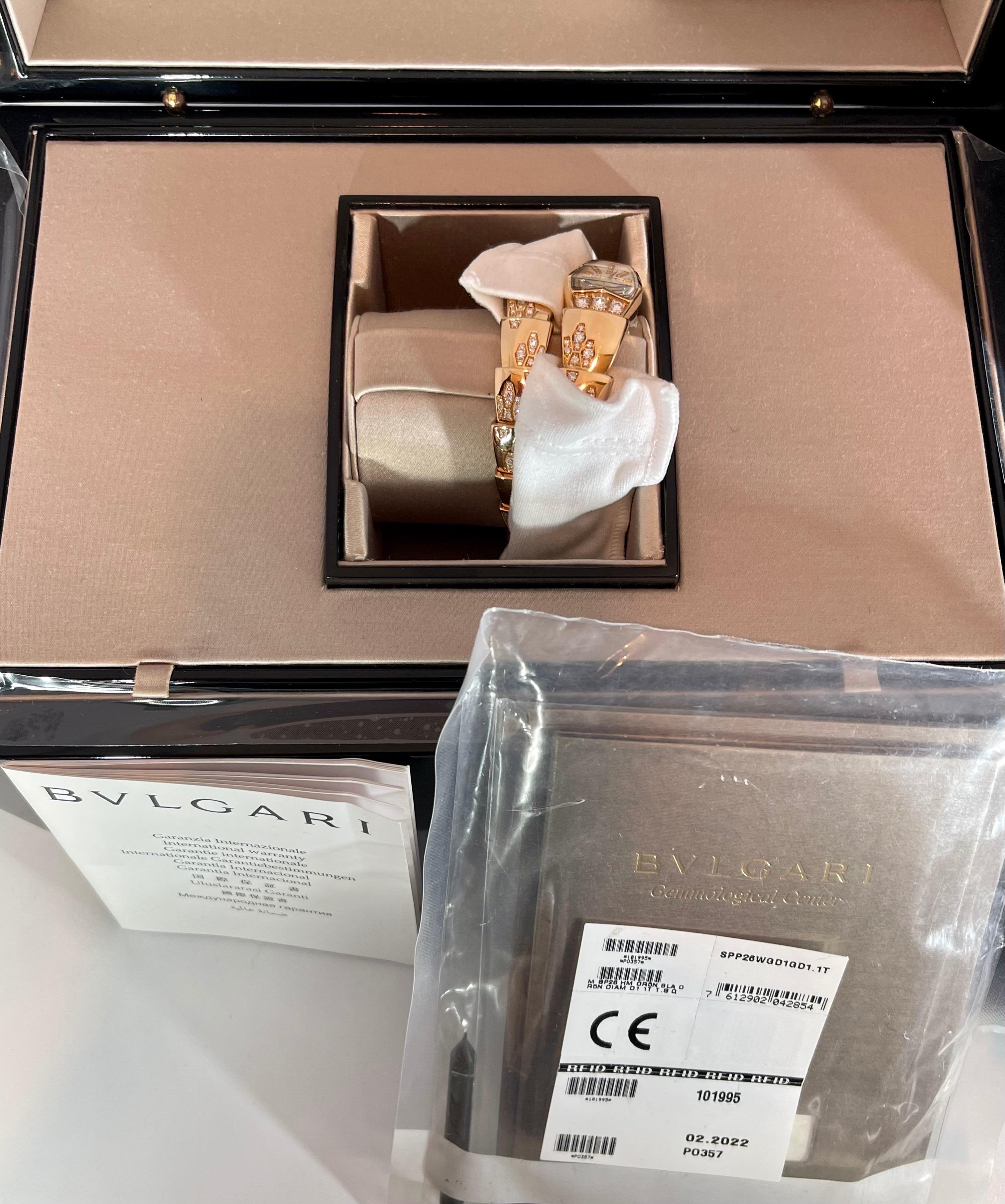 Neu Bvlgari Tubogas Serpenti Scaglie Damen SPP26WGD1GD11T Uhr mit Box +Papier im Angebot 10