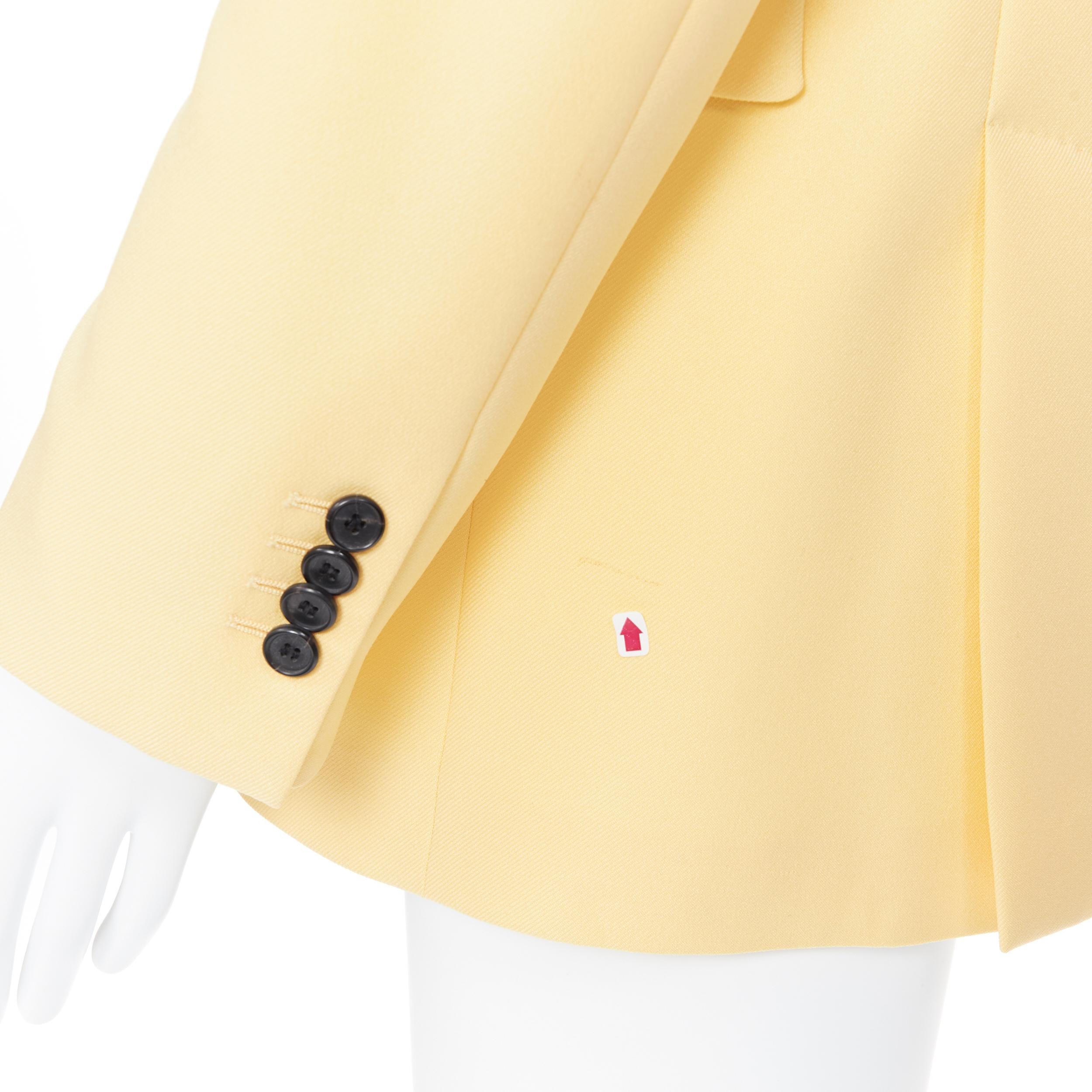 new CALVIN KLEIN 209W39NYC pastel yellow double breasted blazer jacket US40 2
