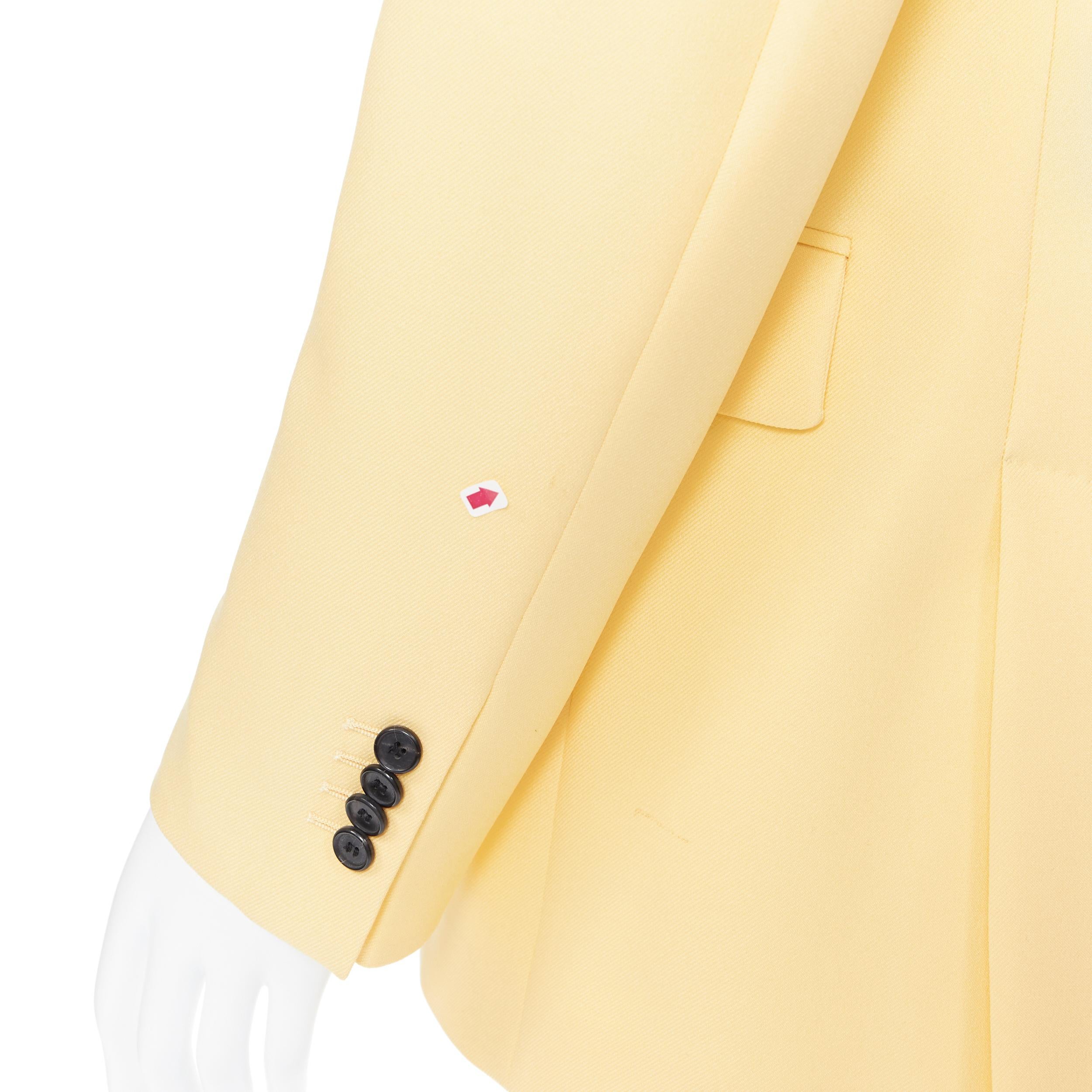 new CALVIN KLEIN 209W39NYC pastel yellow double breasted blazer jacket US40 3