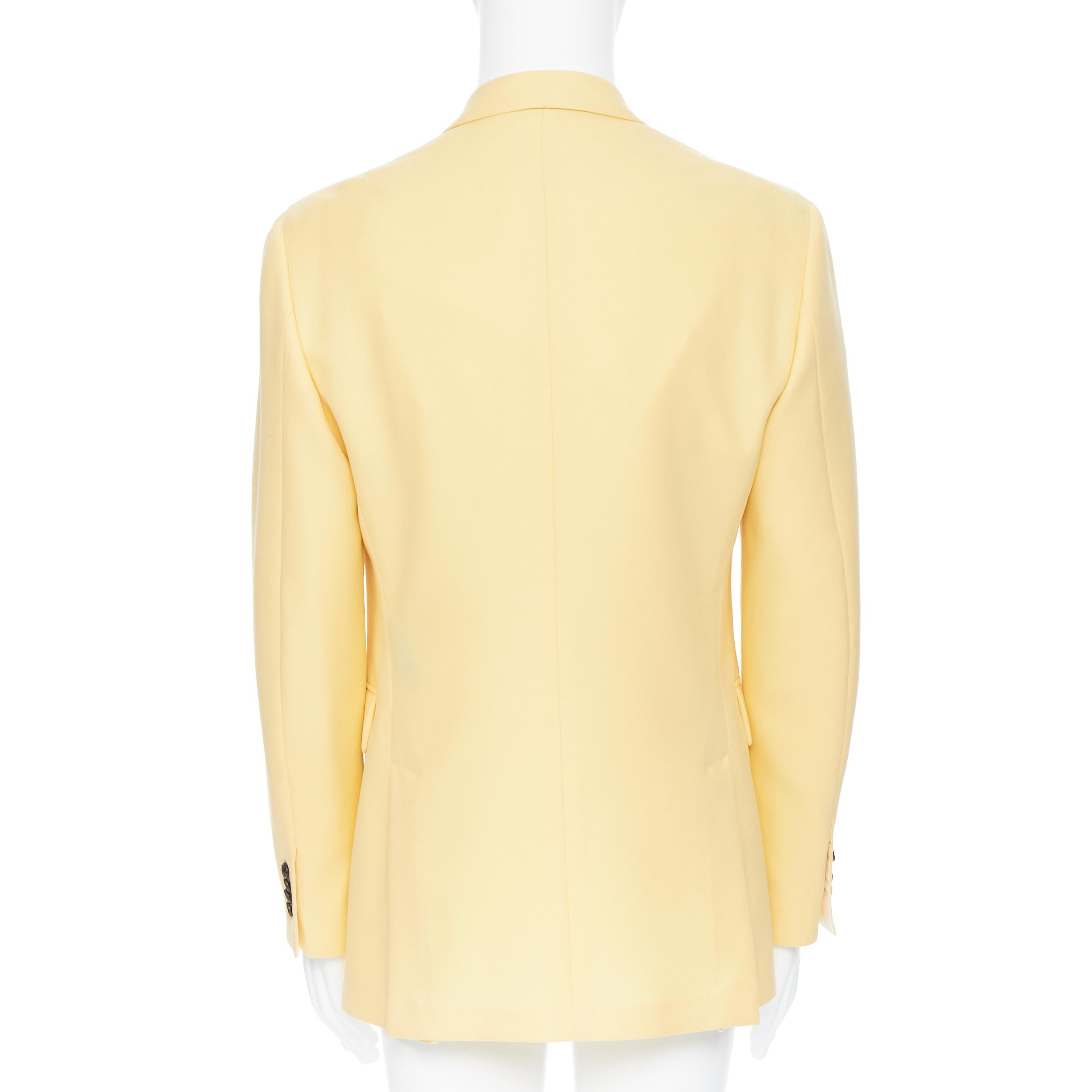 Yellow new CALVIN KLEIN 209W39NYC pastel yellow double breasted blazer jacket US40