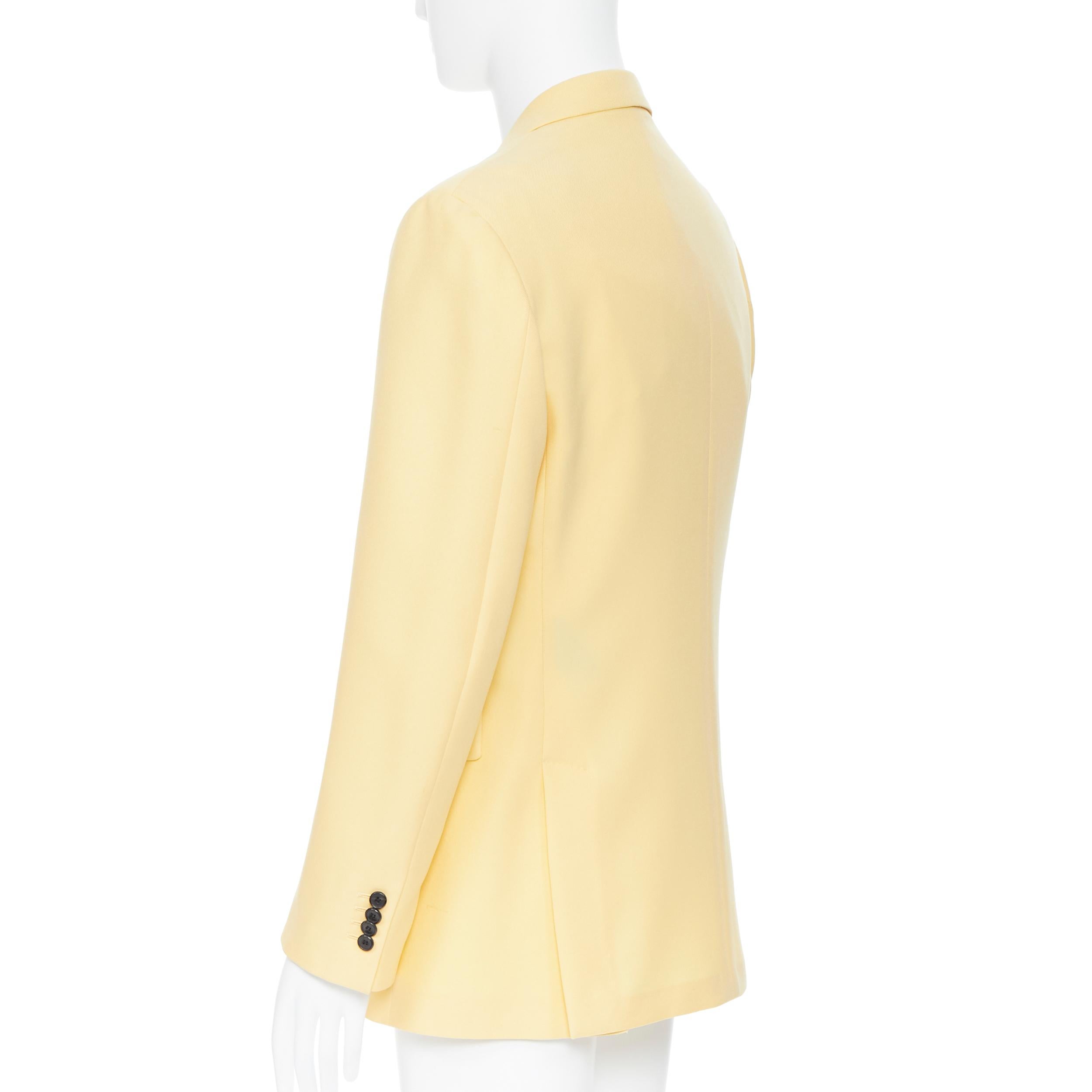 new CALVIN KLEIN 209W39NYC pastel yellow double breasted blazer jacket US40 In Excellent Condition In Hong Kong, NT