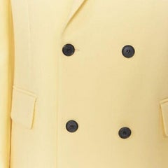 new CALVIN KLEIN 209W39NYC pastel yellow double breasted blazer jacket US40 L