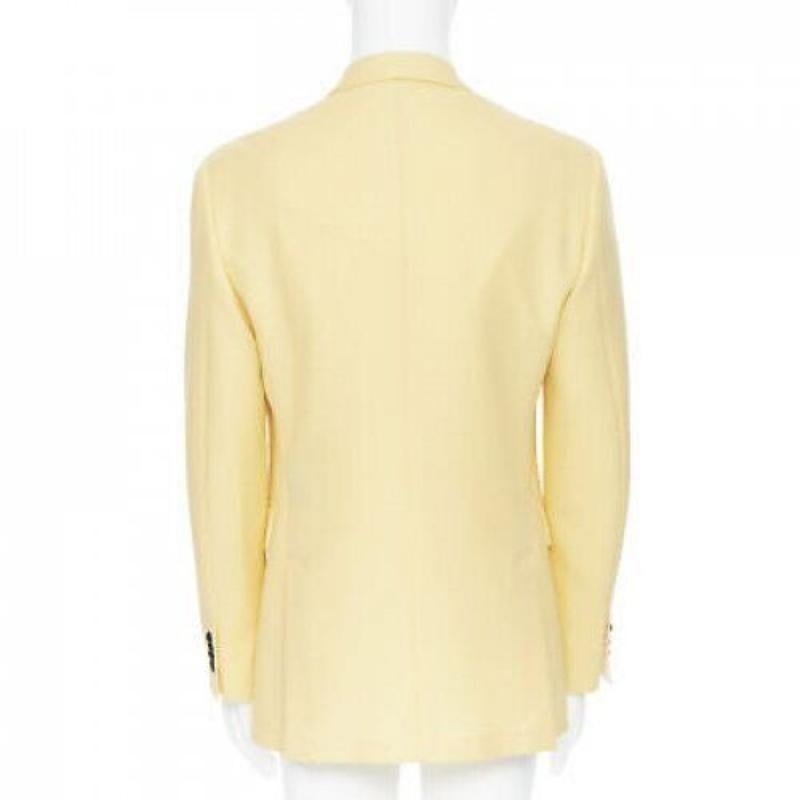 Men's new CALVIN KLEIN 209W39NYC pastel yellow double breasted blazer jacket US40 L