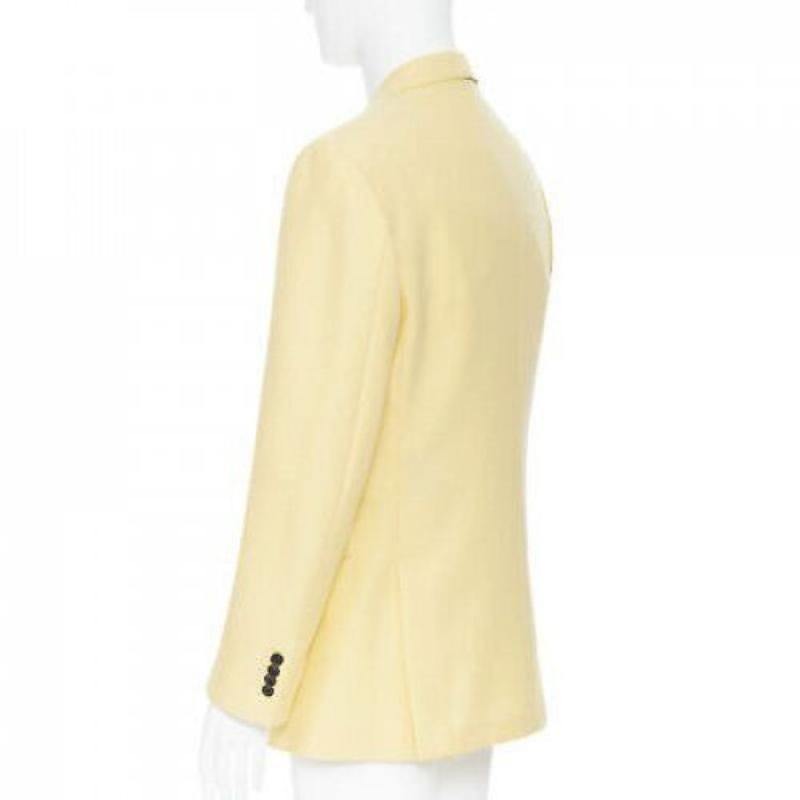 new CALVIN KLEIN 209W39NYC pastel yellow double breasted blazer jacket US40 L 1