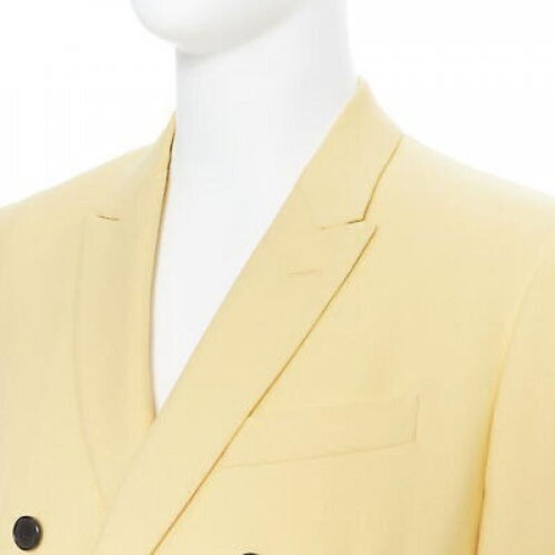 new CALVIN KLEIN 209W39NYC pastel yellow double breasted blazer jacket US40 L 2