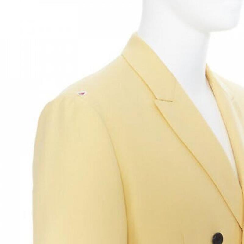 new CALVIN KLEIN 209W39NYC pastel yellow double breasted blazer jacket US40 L 3