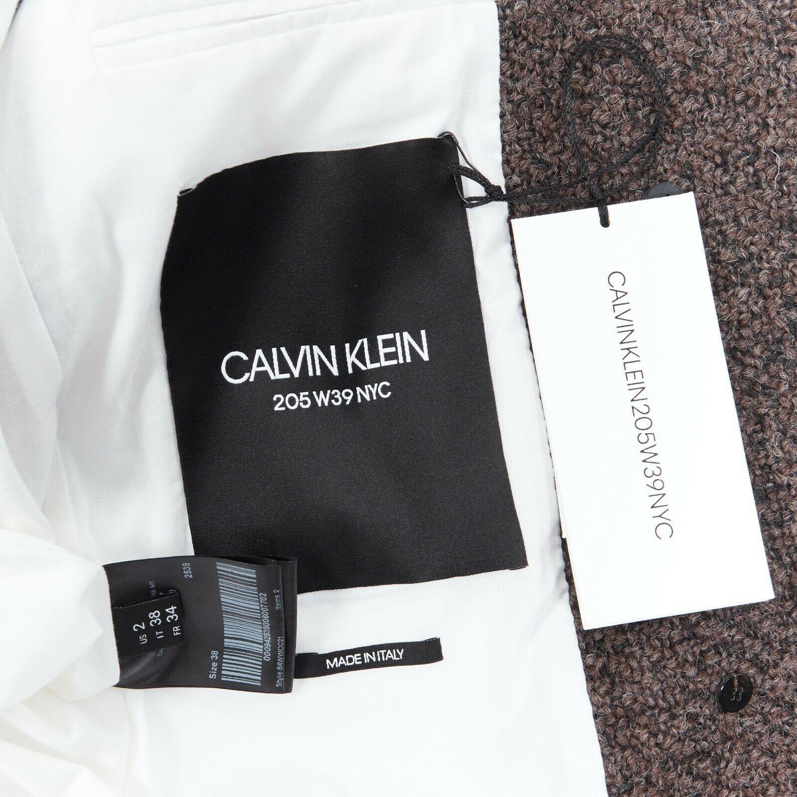 new CALVIN KLEIN RAF SIMONS AW18 runway oversize wool boucle coat US2 IT38 XS 4