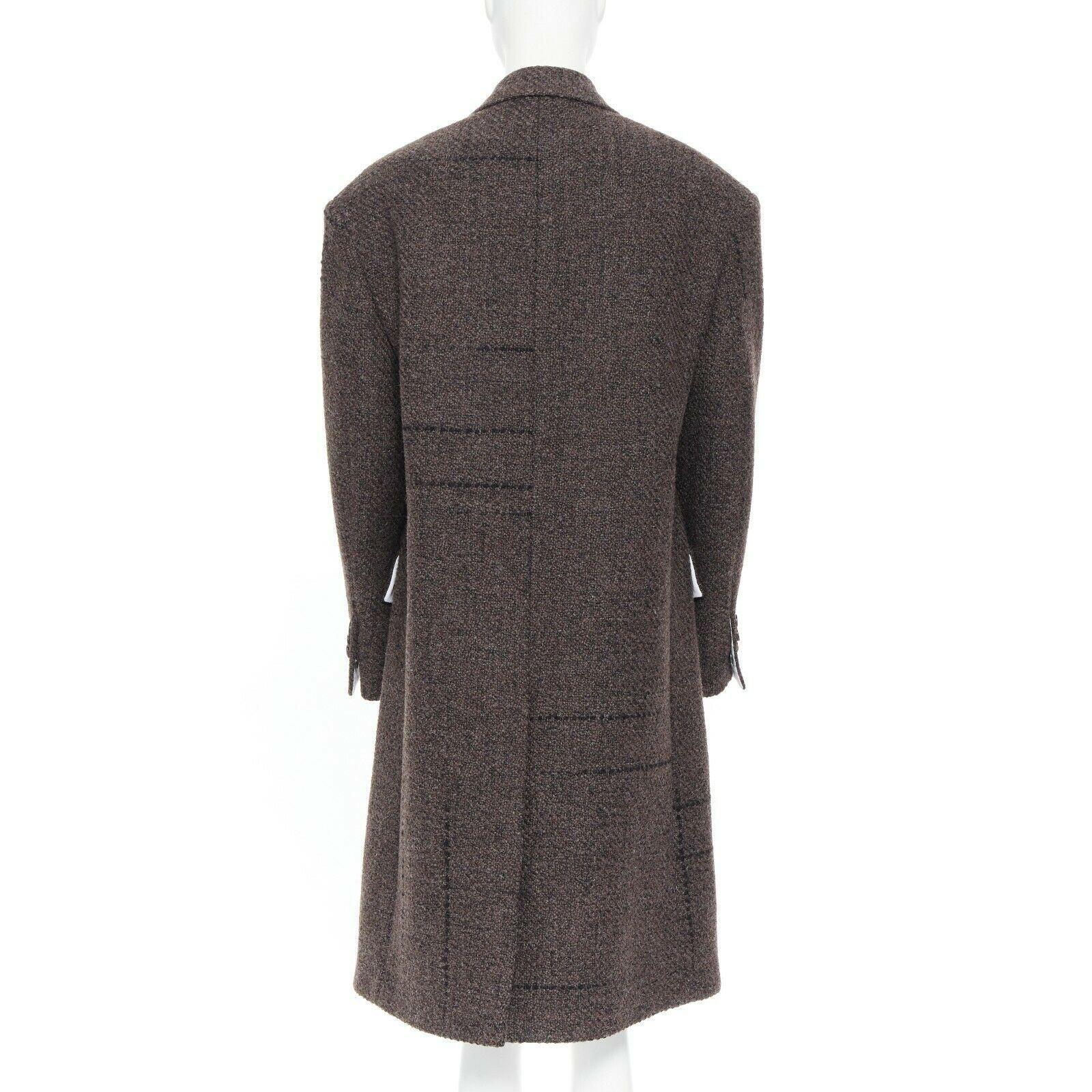new CALVIN KLEIN RAF SIMONS AW18 runway oversize wool boucle coat US2 IT38 XS
CALVIN KLEIN205W39NYC BY RAF SIMONS
Fall 2018 runway.
Norm-core / Avant Bland style.
Virgin wool boucle coat. 
Double-breasted front closure. 
Disintegrated plastic