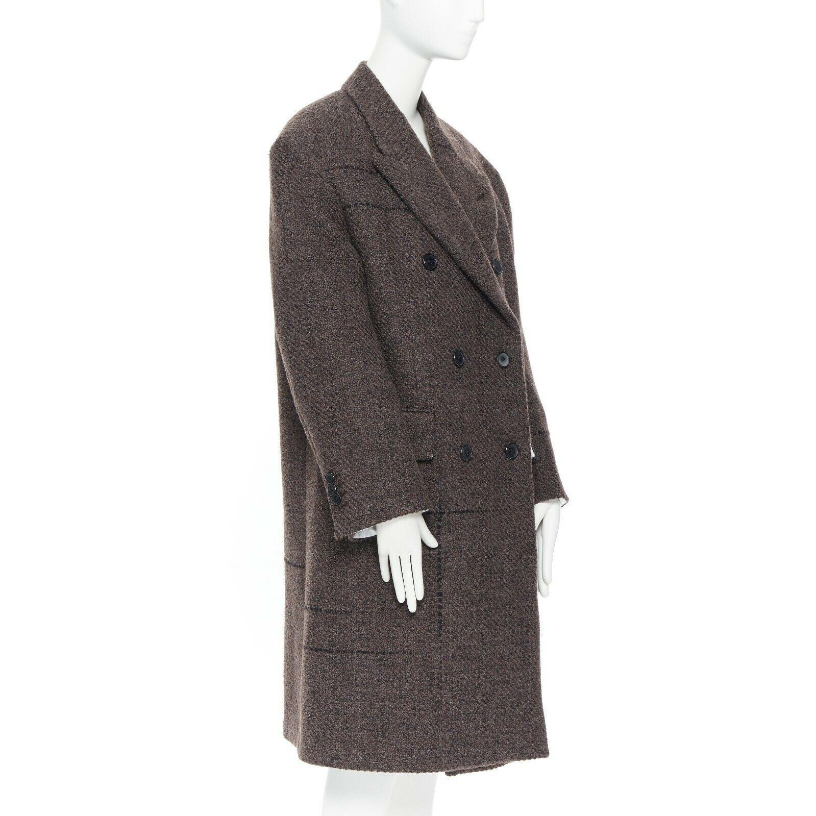 Black new CALVIN KLEIN RAF SIMONS AW18 runway oversize wool boucle coat US2 IT38 XS