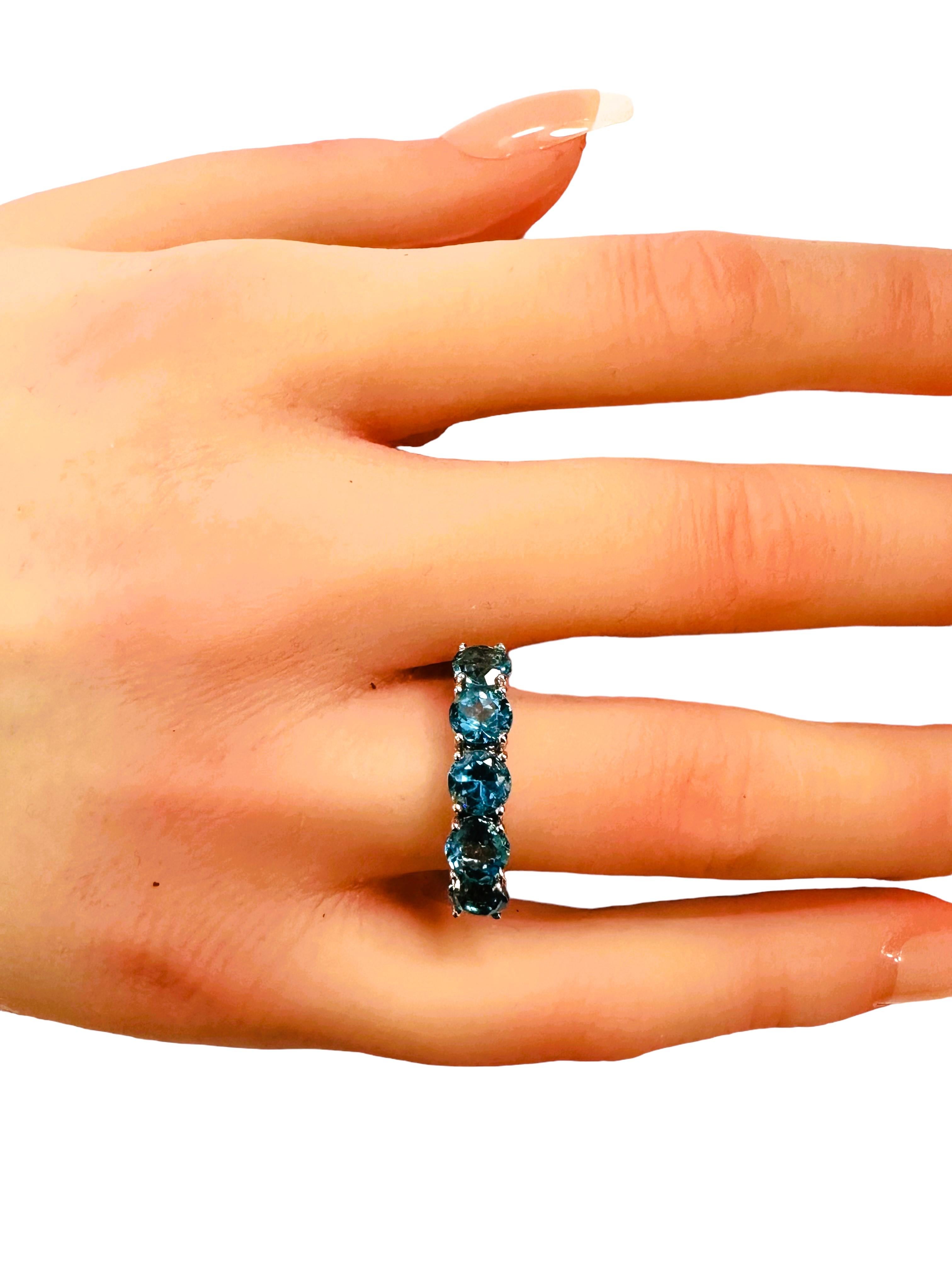 Neu Kambodschanischer 2,10 Karat Regal Blauer Zirkon Sterling Ring Größe 6,75 1