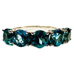 New Cambodian 2.10 Ct Regal Blue Zircon Sterling Ring Size 6.75