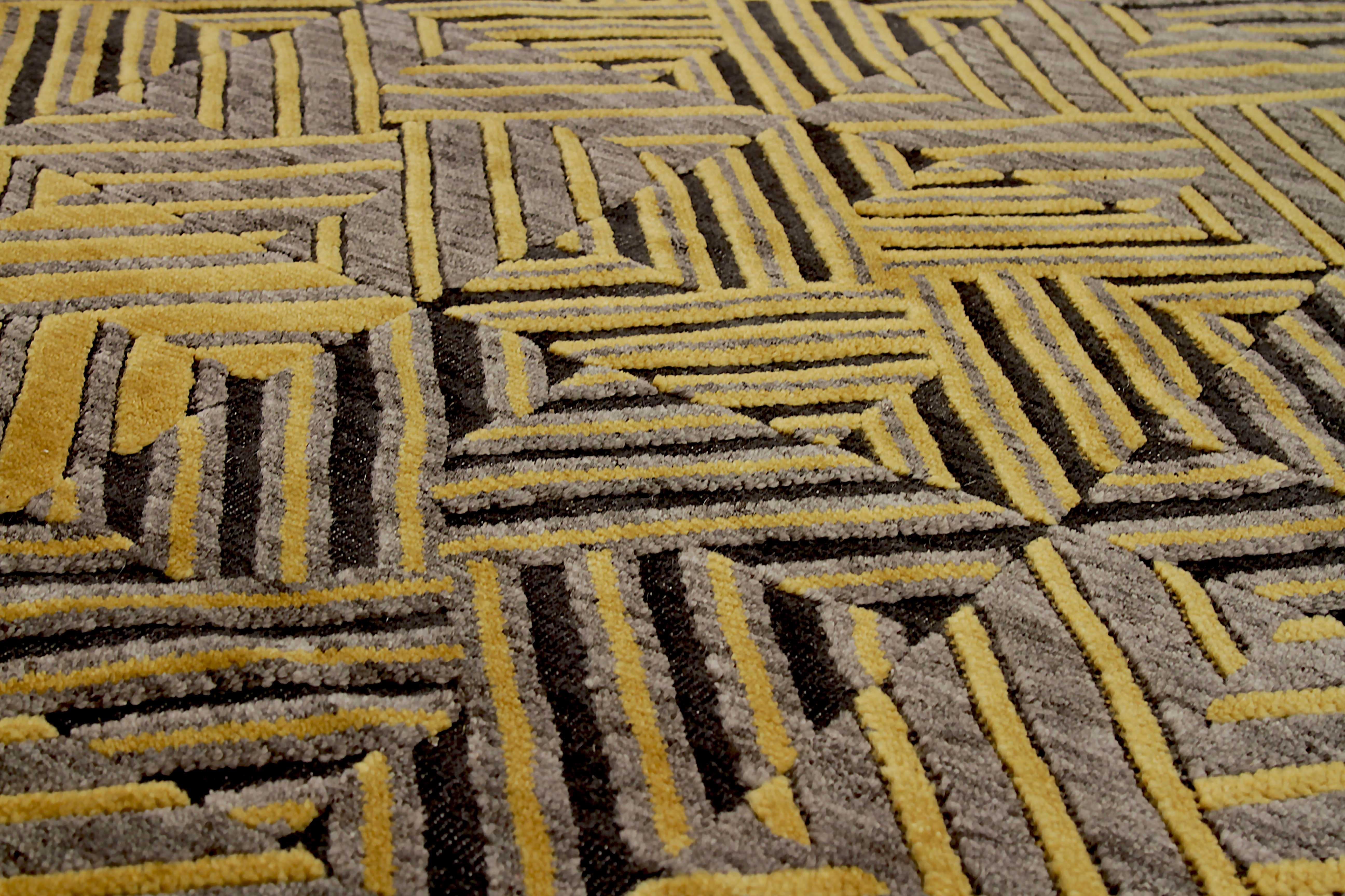 Neuer Teppich aus der Cameron-Kollektion mit modernen Design-Mustern und Farben (Indisch) im Angebot
