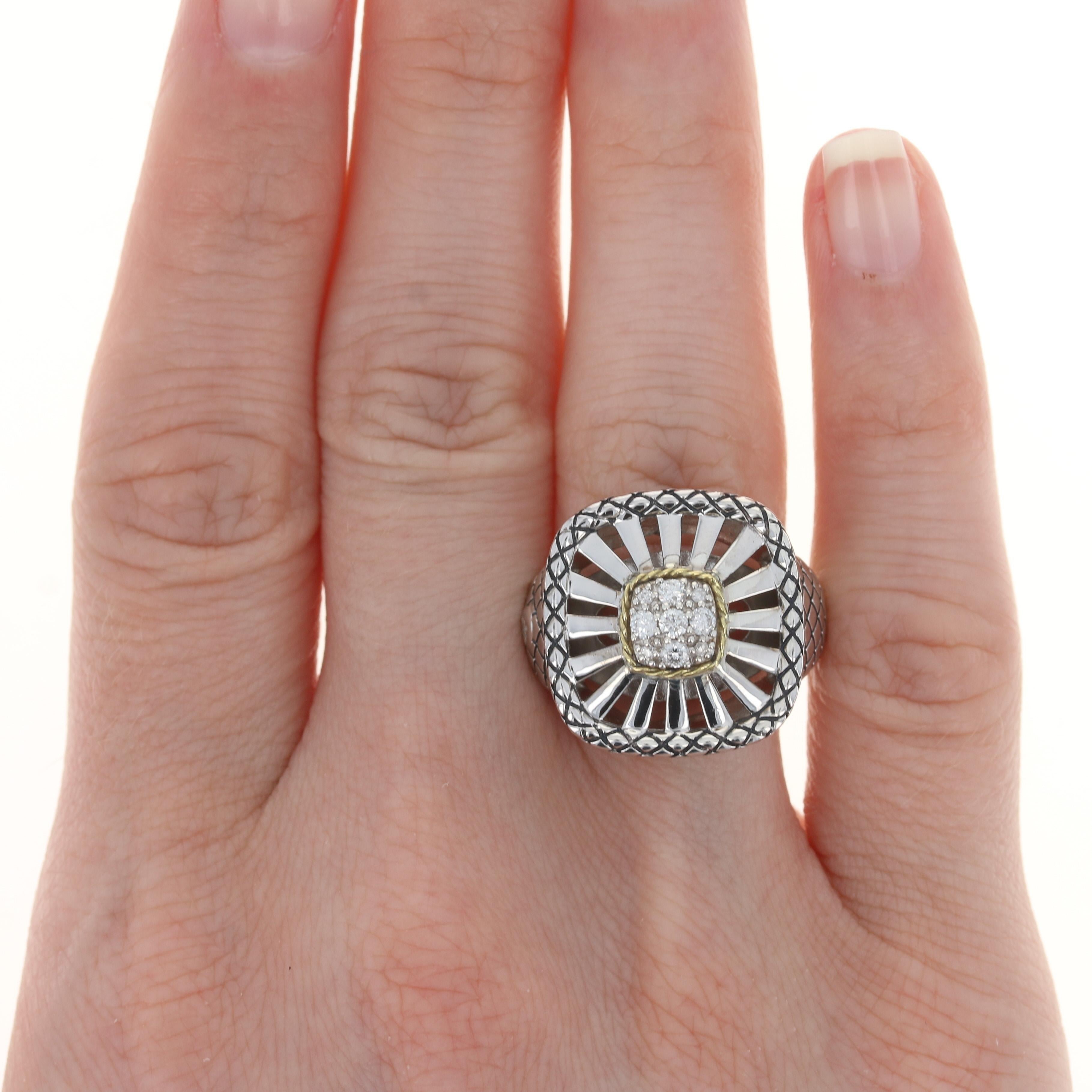 For Sale:  New Candela Diamante Ring, Sterling Silver & 18k Gold Diamonds ACR241/20 2