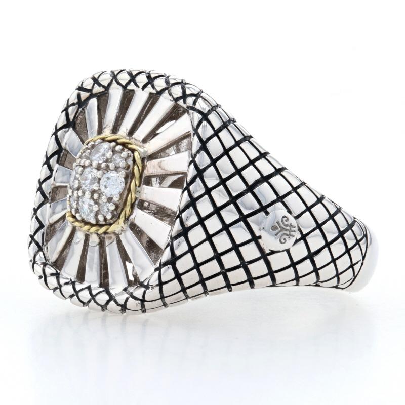 For Sale:  New Candela Diamante Ring, Sterling Silver & 18k Gold Diamonds ACR241/20 3
