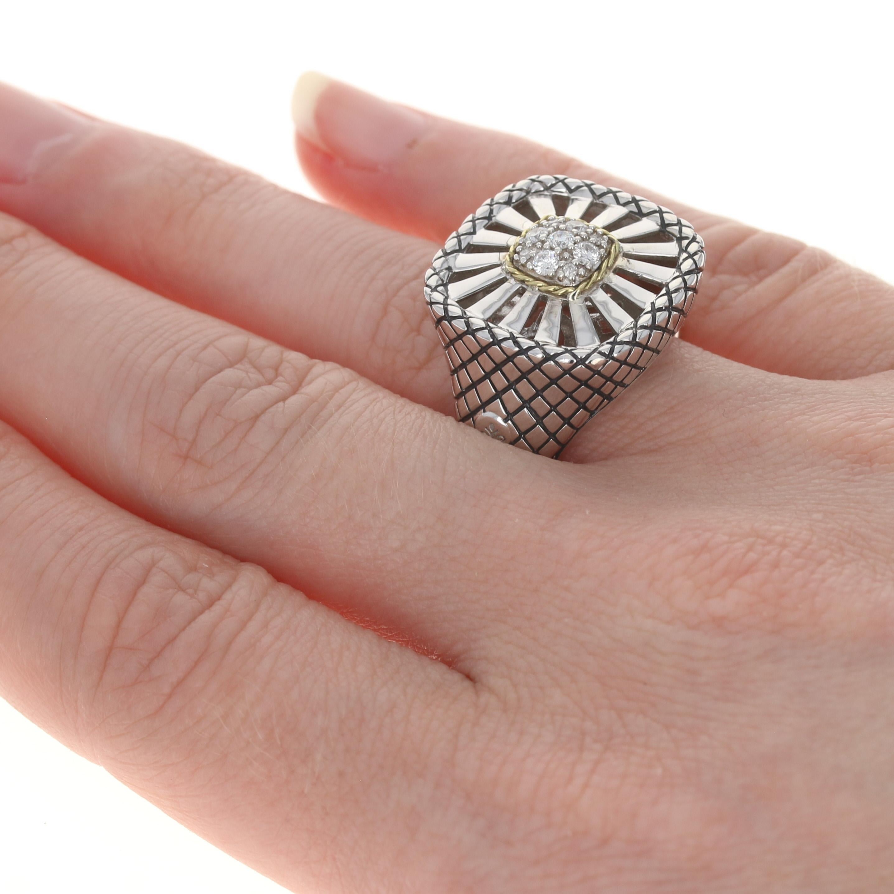 For Sale:  New Candela Diamante Ring, Sterling Silver & 18k Gold Diamonds ACR241/20 4