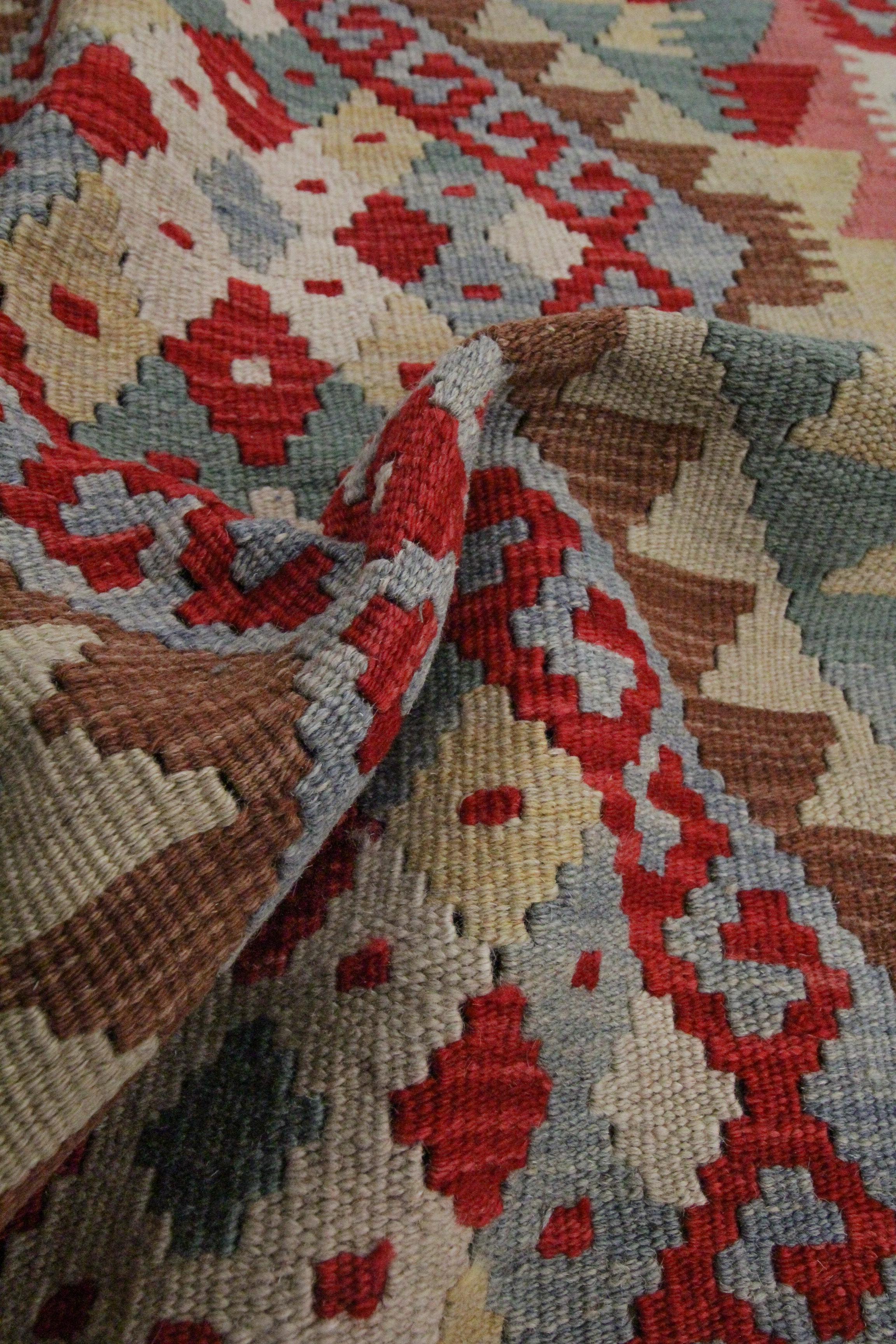 New Carpet Traditional Handmade Kilim Rug Oriental Wool Blue Red Rug 2
