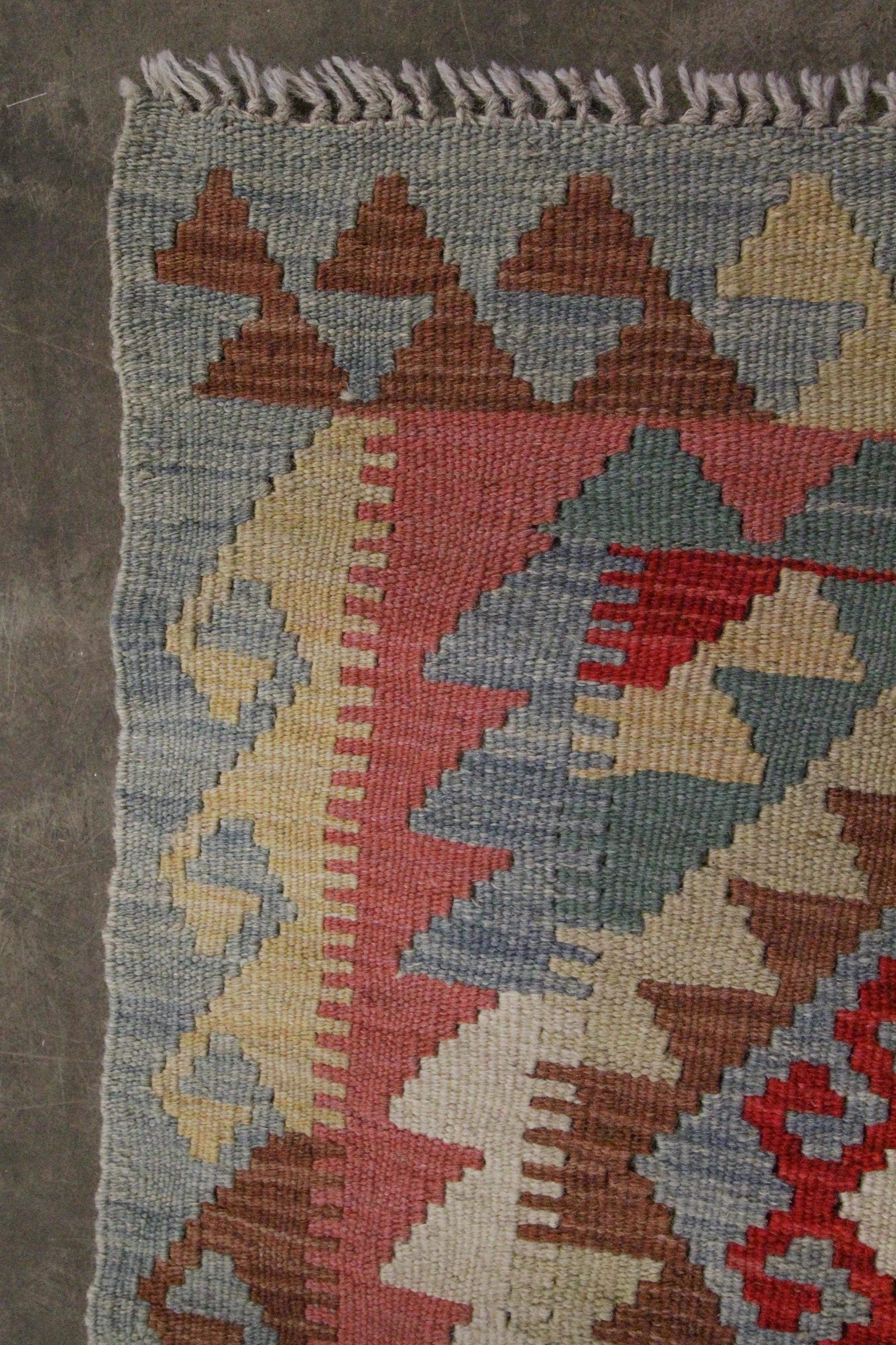 New Carpet Traditional Handmade Kilim Rug Oriental Wool Blue Red Rug 3