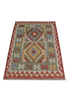 New Carpet Traditional Oriental Kilim Rug Handmade Wool Green Rug