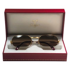 New Cartier Ascot Vendome Gold 49mm Half Frame Sunglasses Elton John France