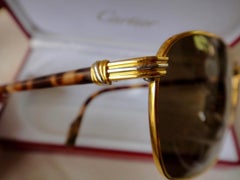 New Cartier Aube Frame Gold 52 19mm Brown Lens France Sunglasses