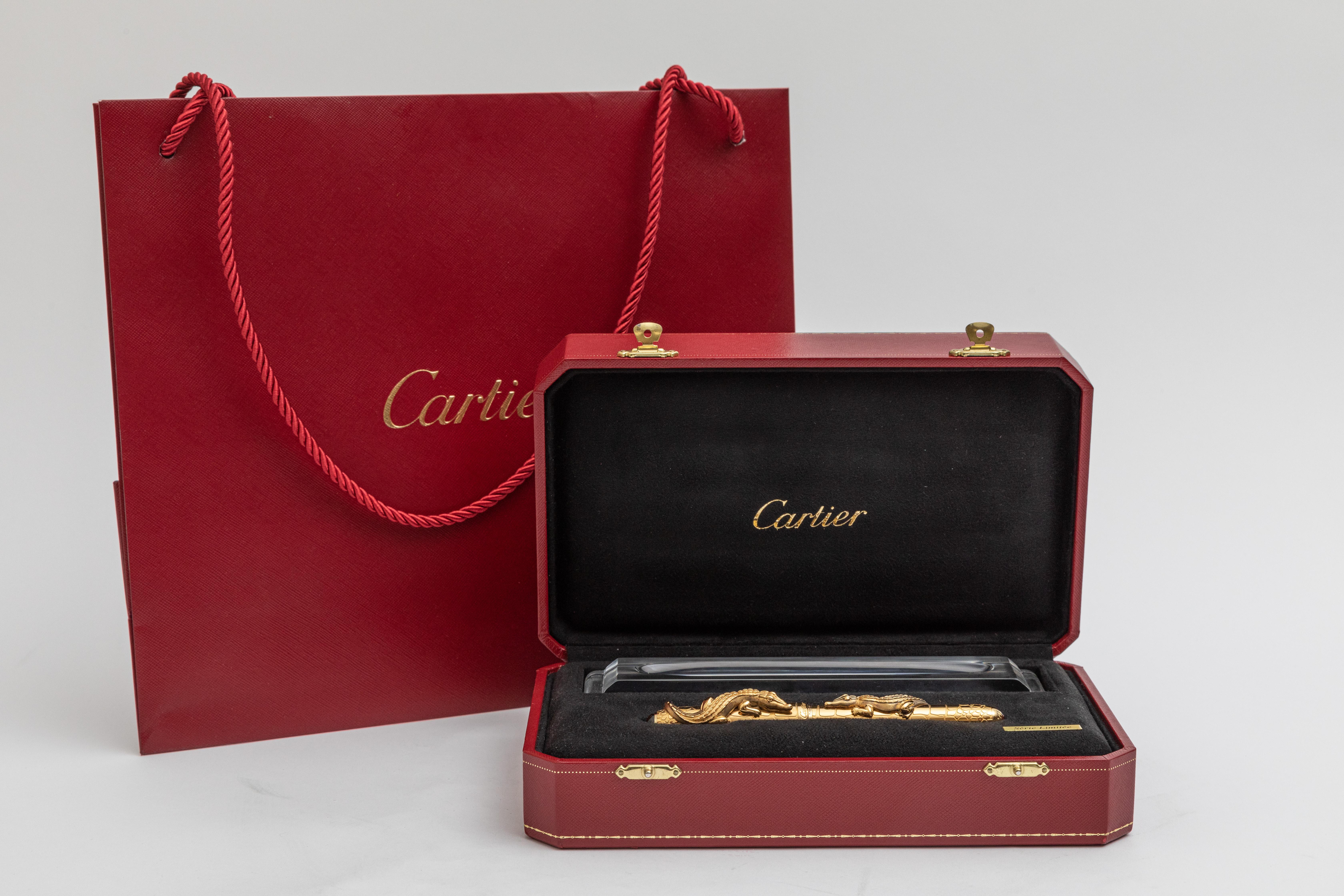 New Cartier Crocodile De Cartier Exceptional Gold Fountain Pen Limited Edition 7