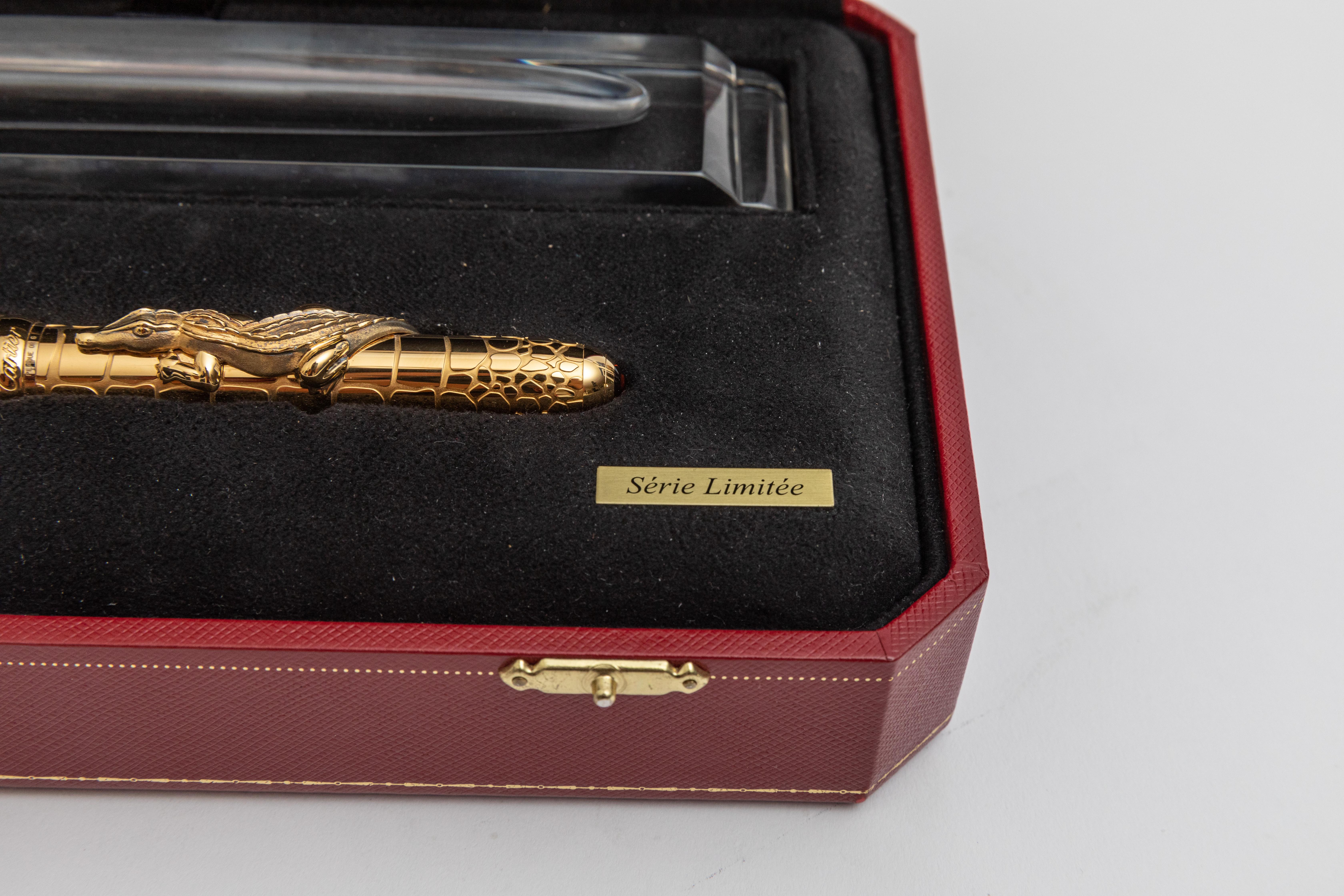 New Cartier Crocodile De Cartier Exceptional Gold Fountain Pen Limited Edition 8