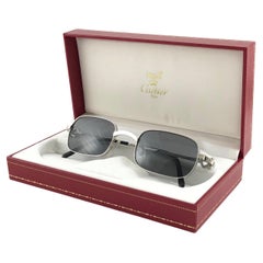 New Cartier Dreamer 50mm Brushed Platine Plated Grey Lenses Sunglasses France