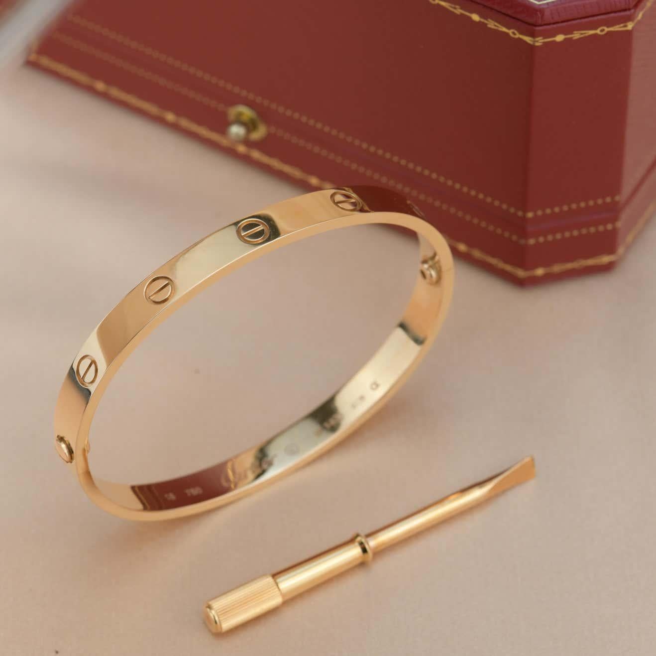 Modern New Cartier Love 18K Rose Gold Bracelet