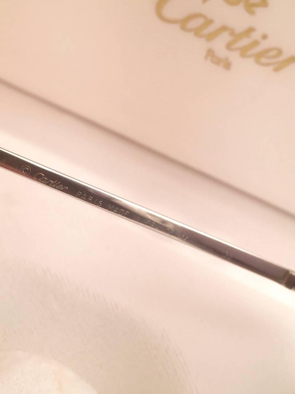 Cartier Madison Runde Randlose gebürstete Platin-Graue Lens-Sonnenbrille im Angebot 5