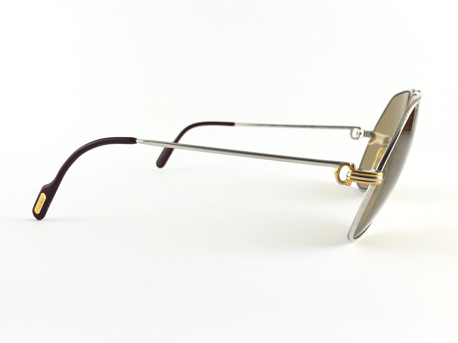 New Cartier Platinum 62mm Vendome Gold Mirror Sunglasses France 18k 1983 6
