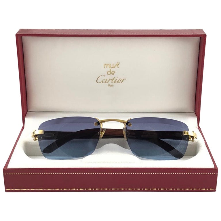 Cartier Classic Precious Wood Full Set Sonnenbrille von Cartier