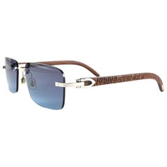 Cartier C Decor Zebra Precious Wood Full Set France Sonnenbrille ohne Rand