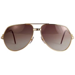 New Cartier Santos Screws 1983 62mm 18K Heavy Plated Sunglasses France