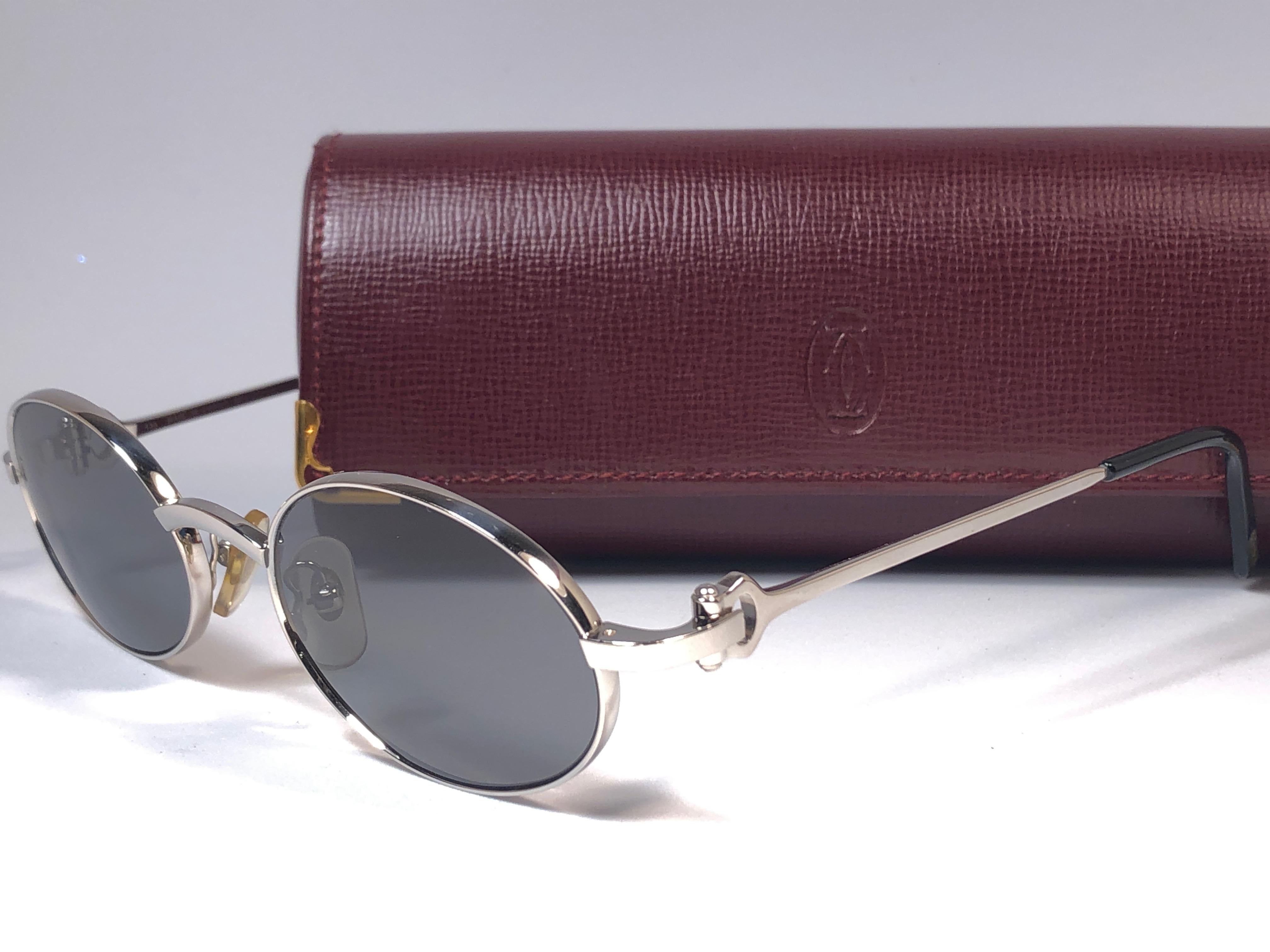 da uomo o donna New Cartier Spider 48mm Platine Plated Grey Lenses Occhiali da sole Francia in vendita