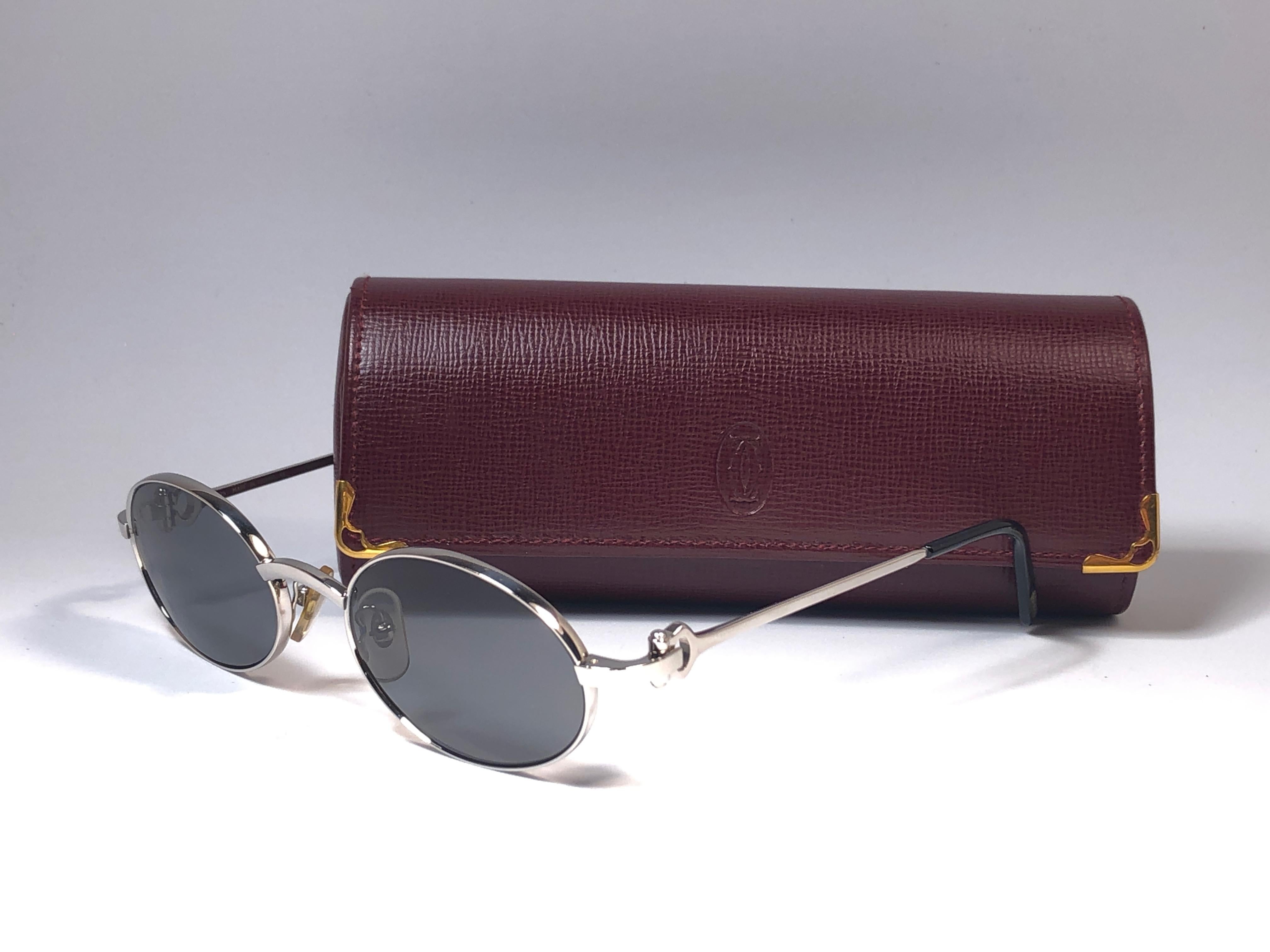 New Cartier Spider 48mm Platine Plated Grey Lenses Occhiali da sole Francia in vendita 1