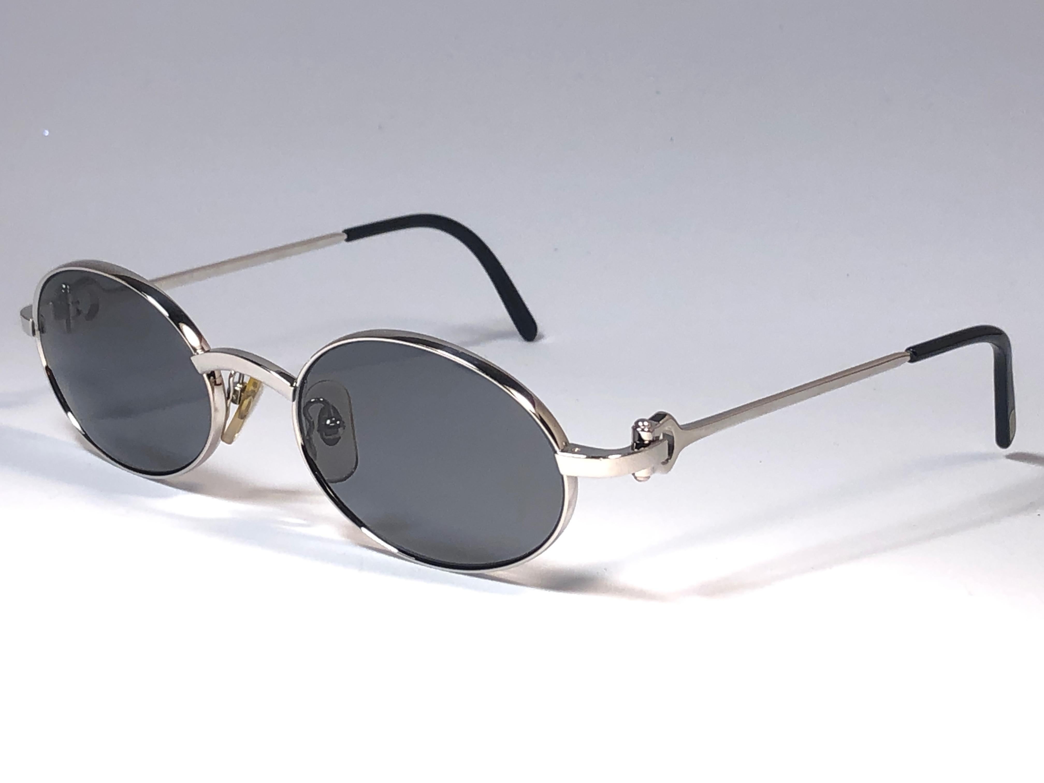 New Cartier Spider 48mm Platine Plated Grey Lenses Occhiali da sole Francia in vendita 2