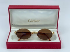 Nouveau Cartier Spider 50mm plaqué or brossé verres bruns Lunettes de soleil France