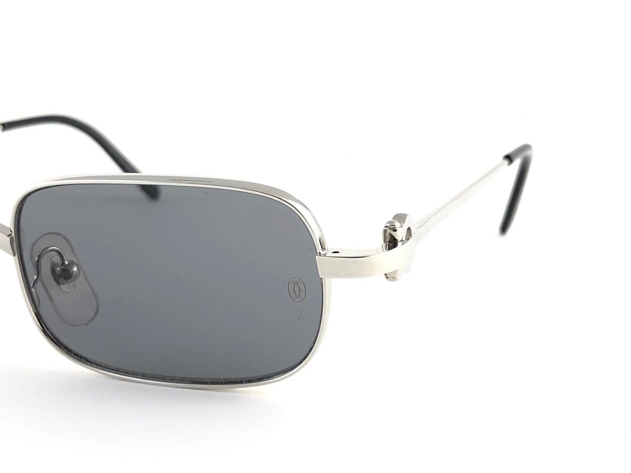 New Cartier Temper 50mm Platine Plated Sunglasses France 4
