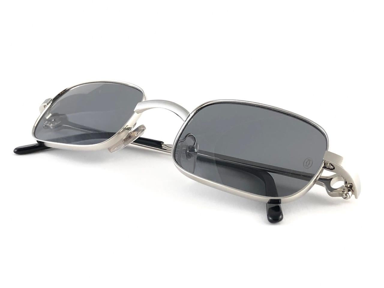 New Cartier Temper 50mm Platine Plated Sunglasses France In New Condition In Baleares, Baleares