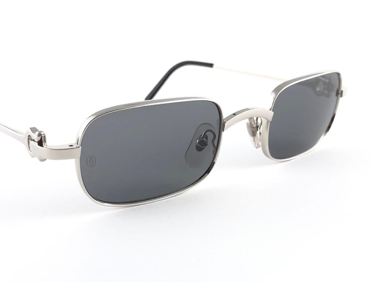 New Cartier Temper 50mm Platine Plated Sunglasses France 1