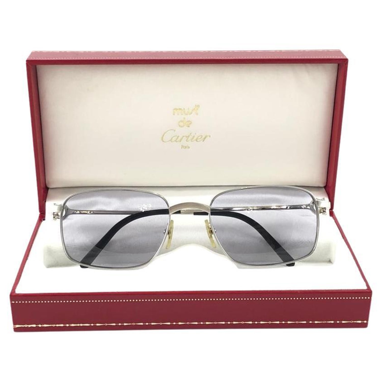 Cartier Platinum Sunglasses - 3 For Sale on 1stDibs